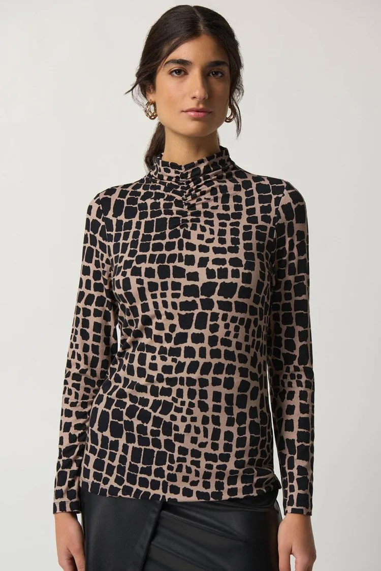 Joseph Ribkoff Mock Neck Animal Print