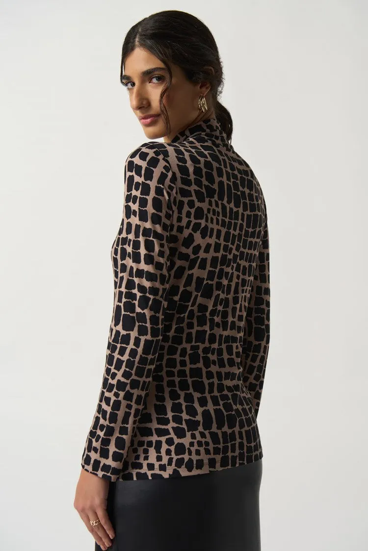 Joseph Ribkoff Mock Neck Animal Print