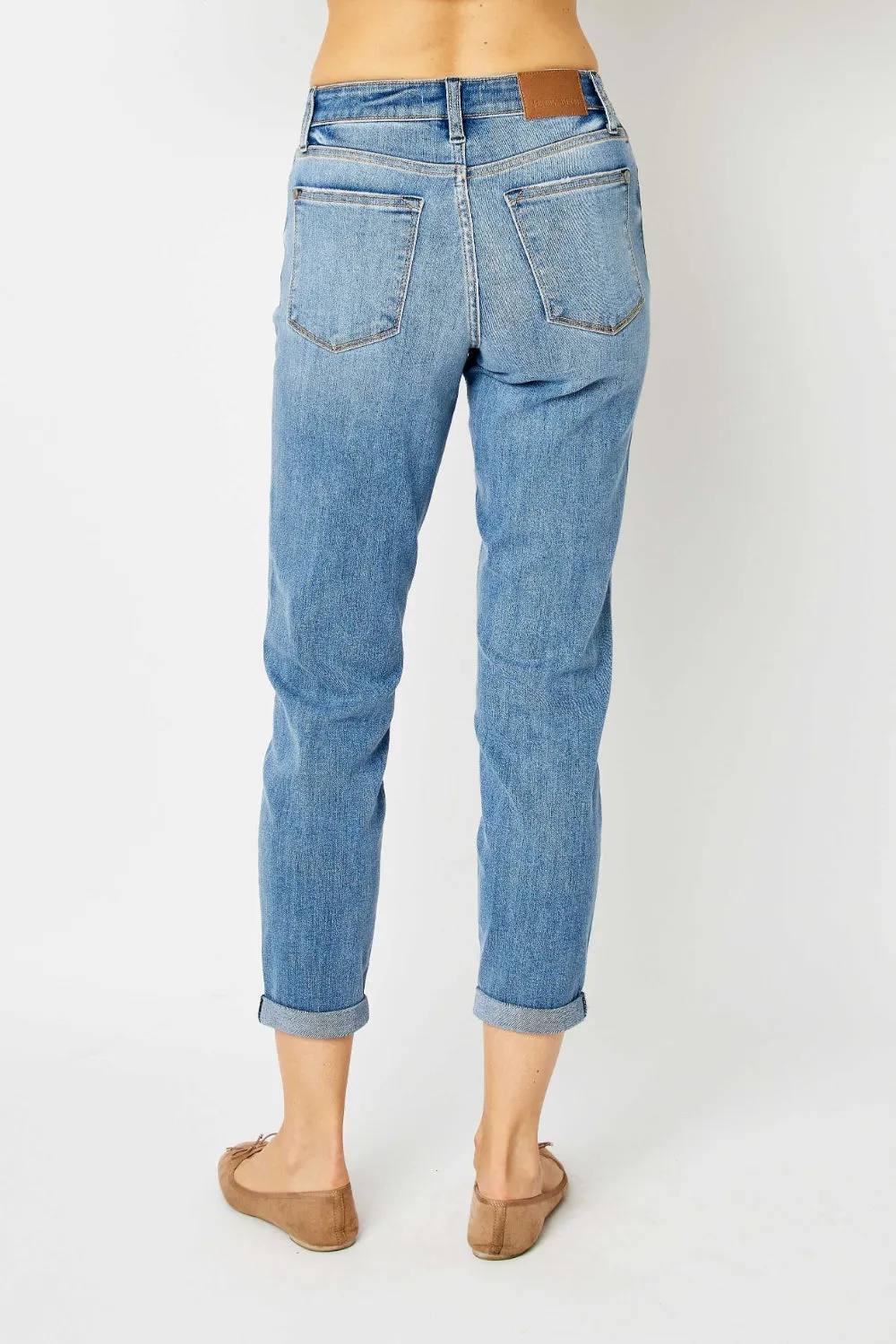 Judy Blue Cuffed Hem Slim Jeans (Online Exclusive)