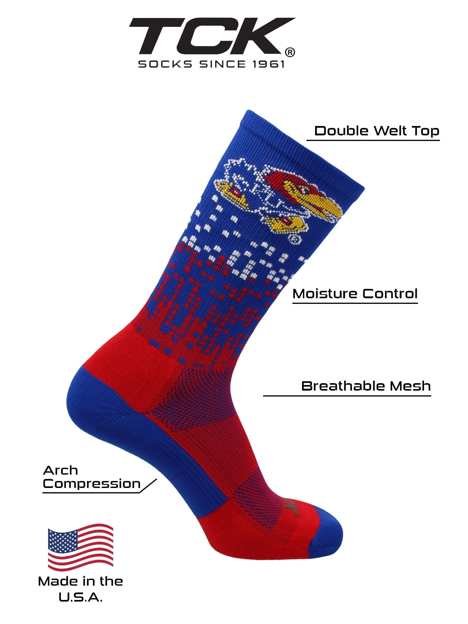 Kansas Jayhawks Socks Downtown Crew