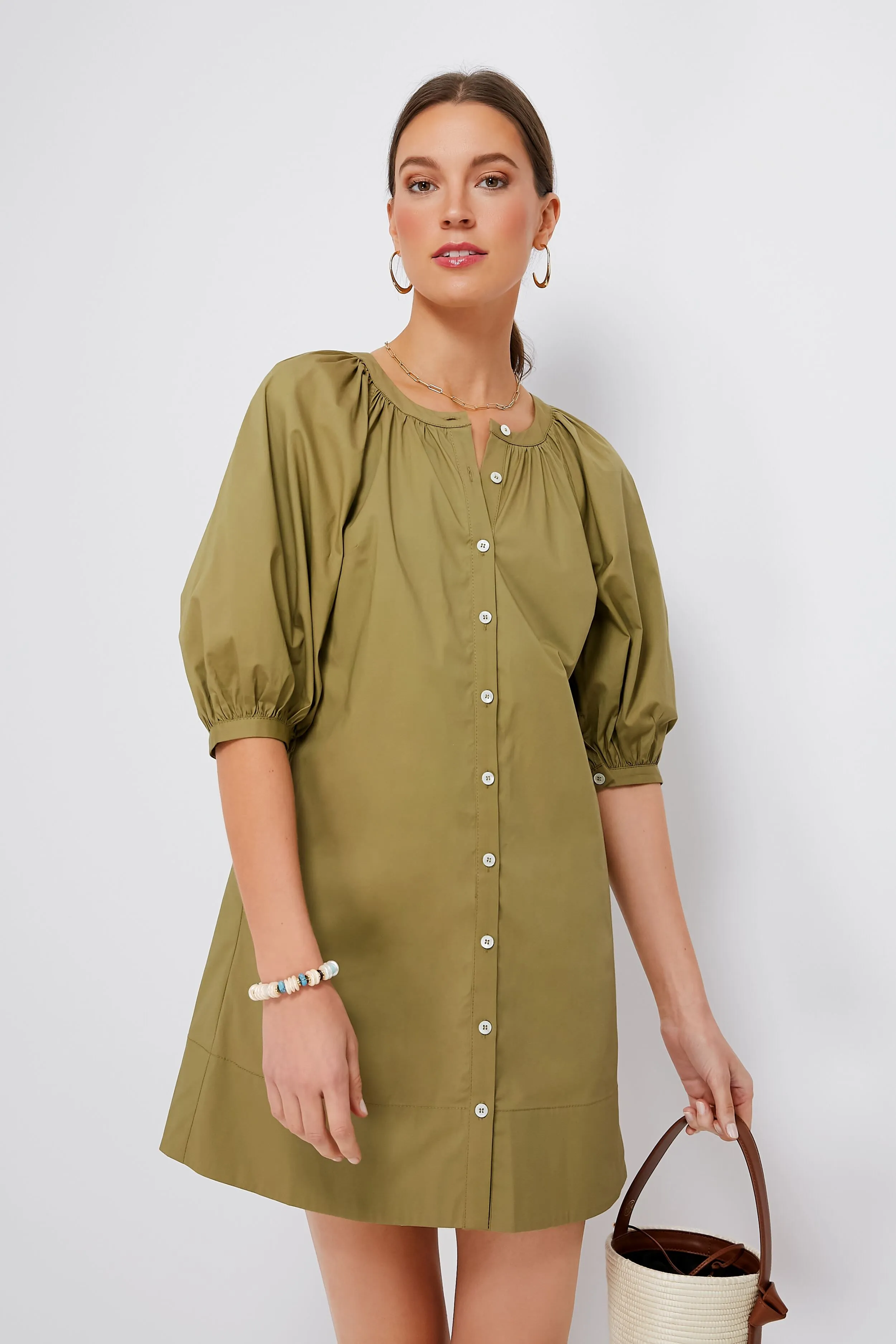 Khaki Mini Vincent Dress