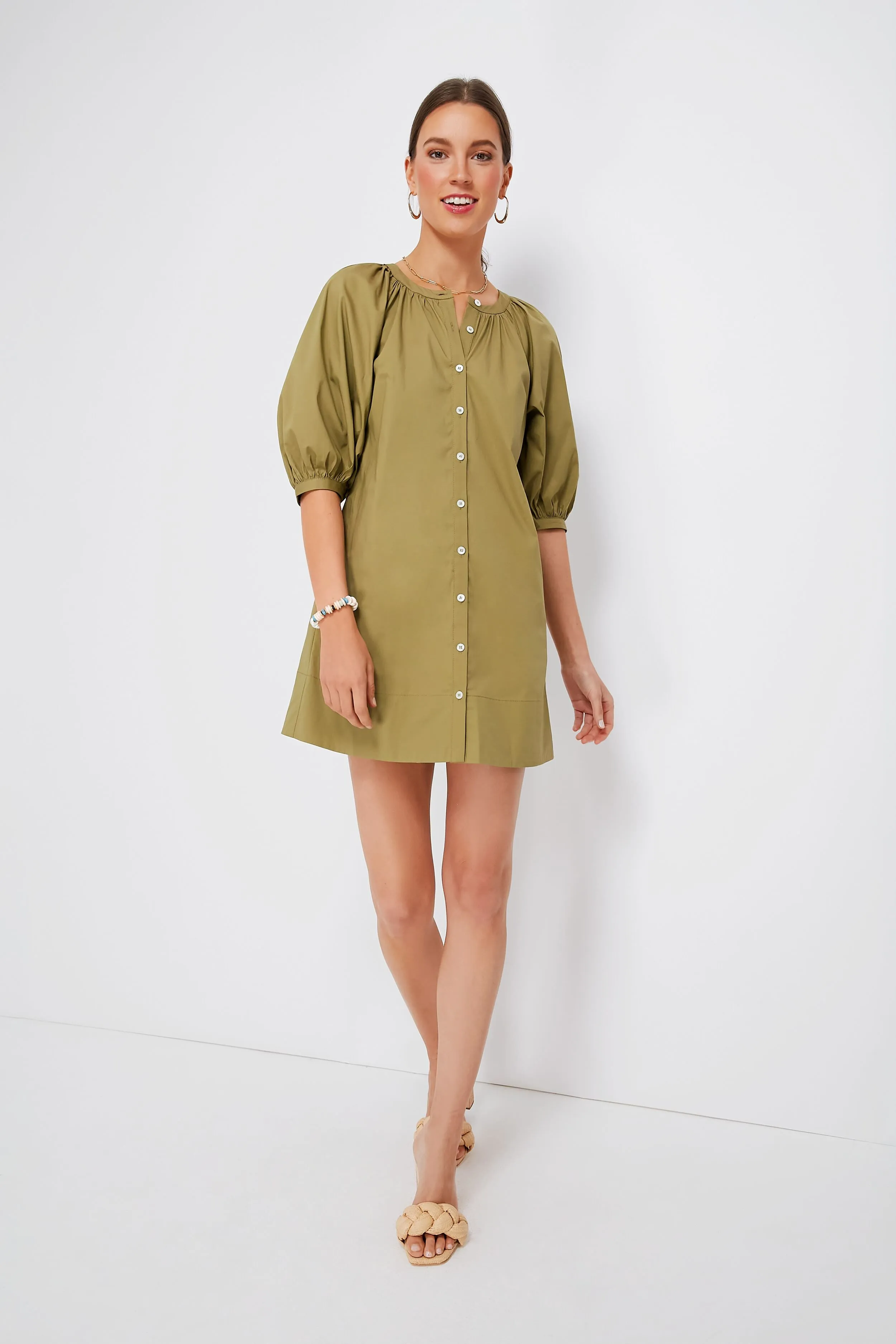 Khaki Mini Vincent Dress