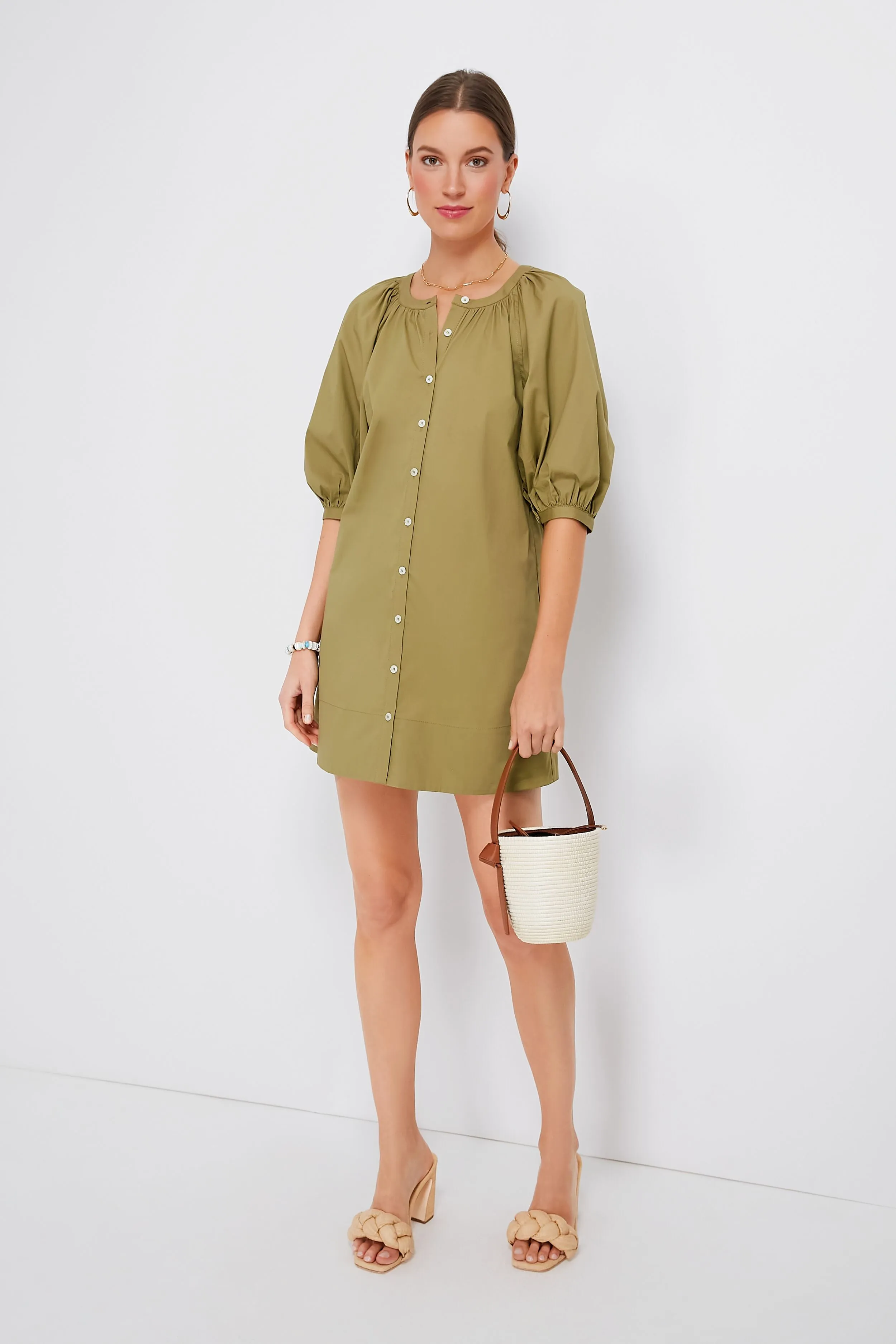 Khaki Mini Vincent Dress