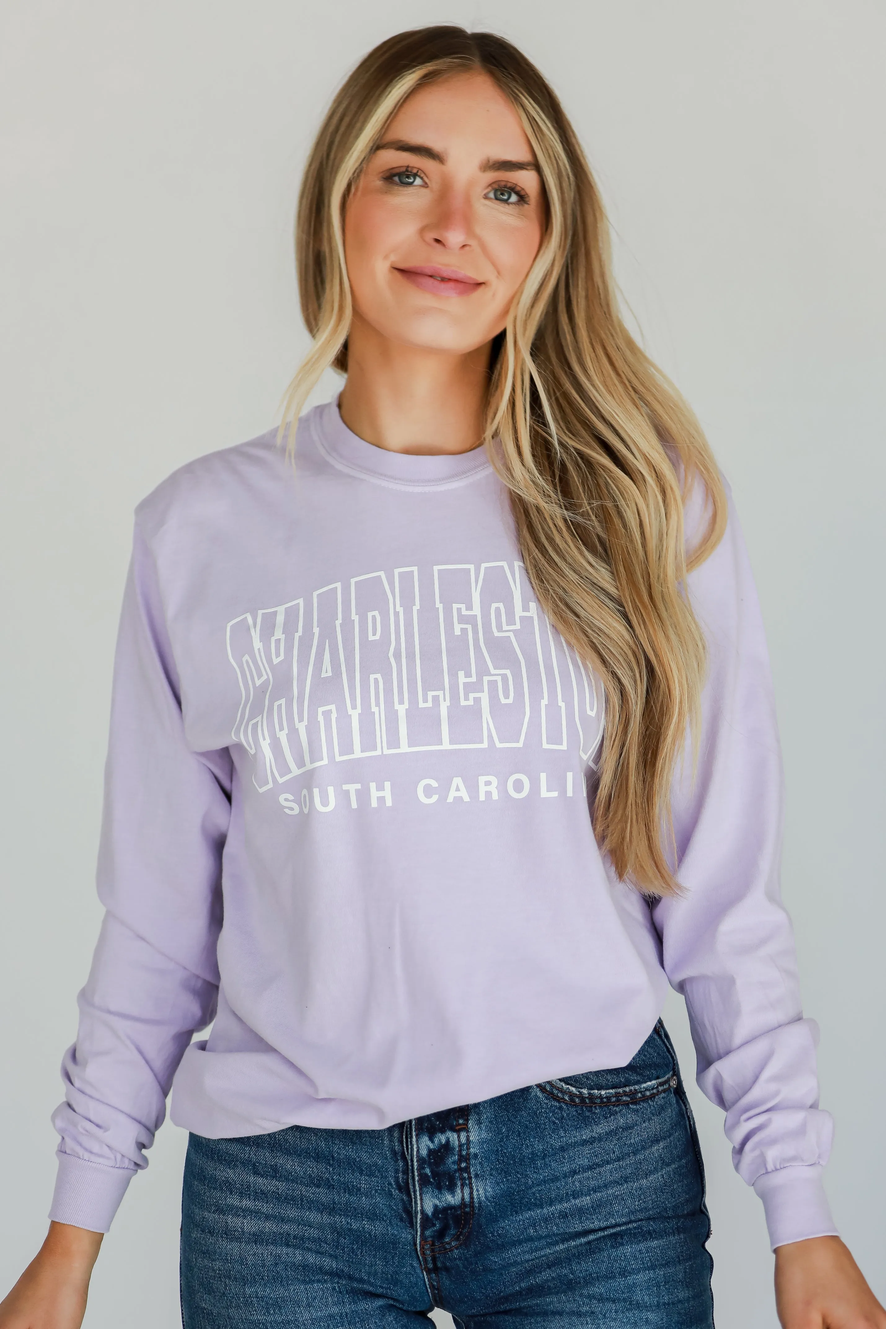 Lavender Charleston South Carolina Long Sleeve Tee