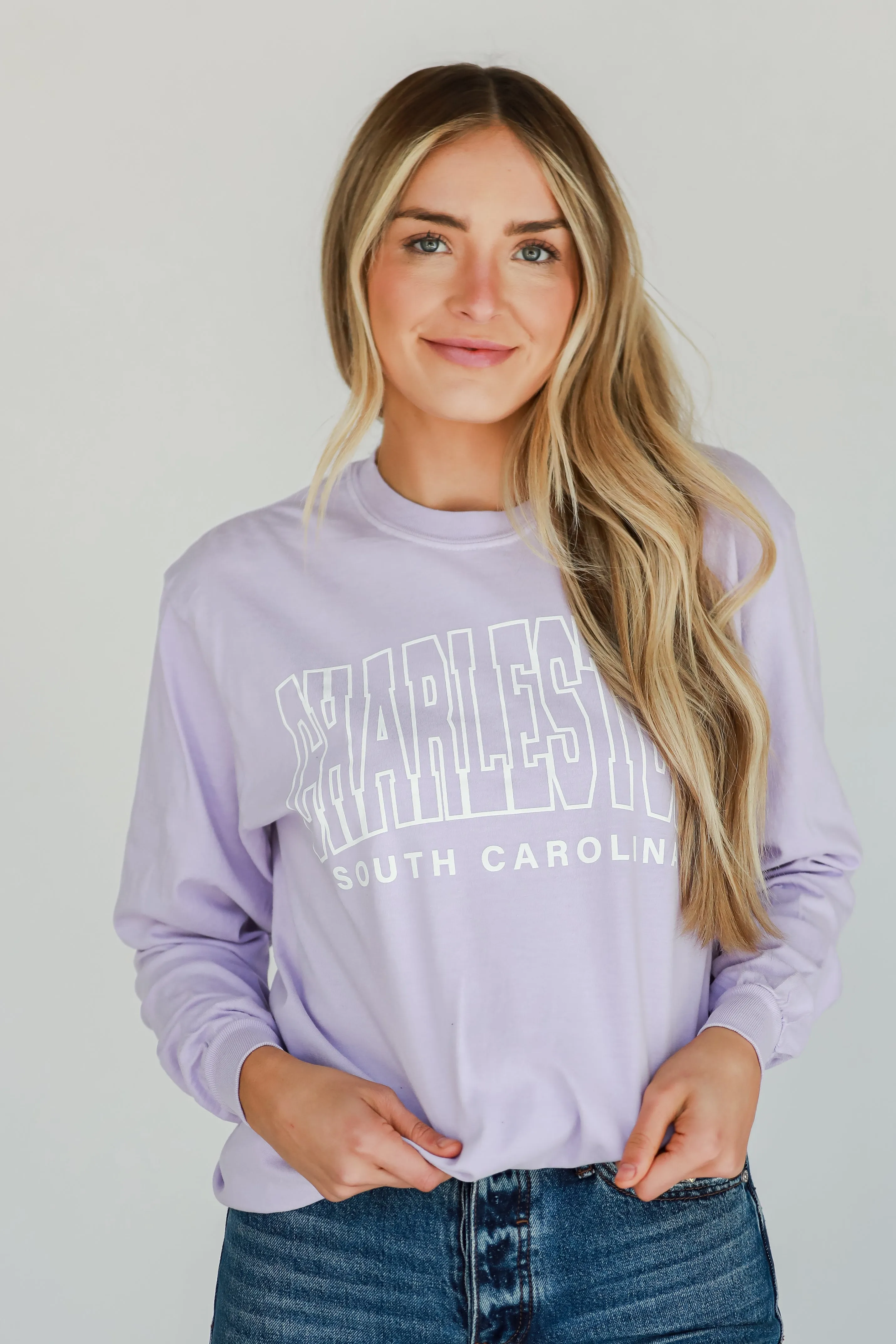 Lavender Charleston South Carolina Long Sleeve Tee