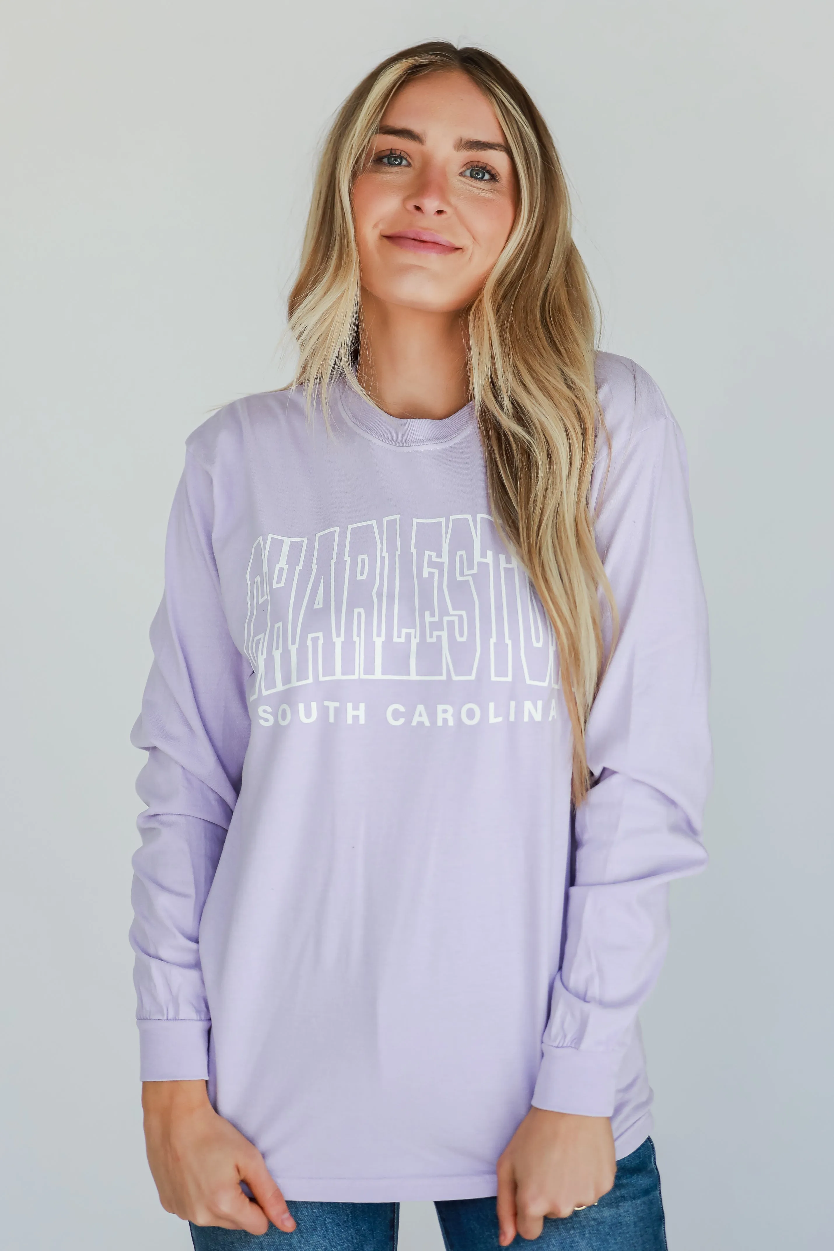 Lavender Charleston South Carolina Long Sleeve Tee