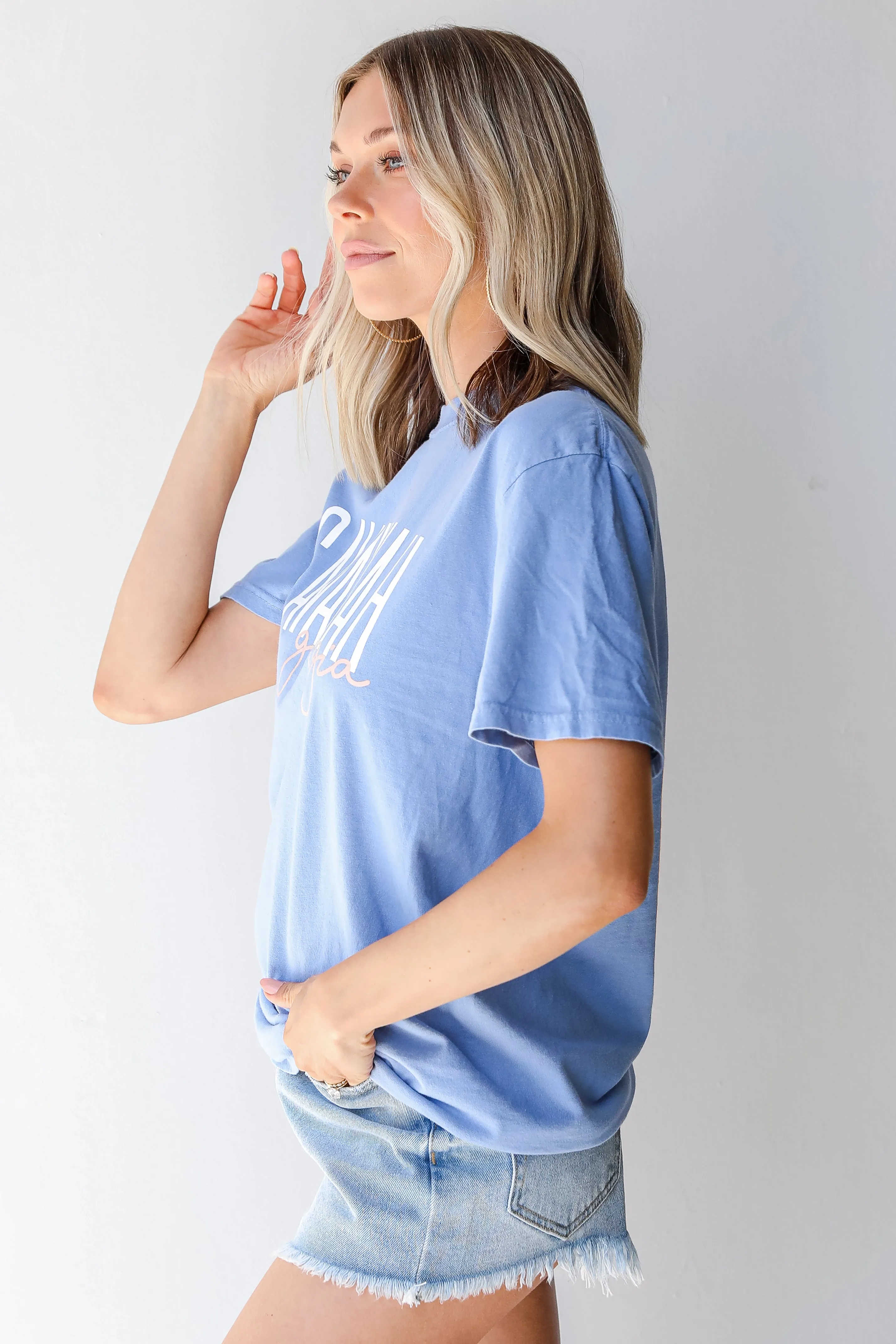 Light Blue Savannah Georgia Script Tee