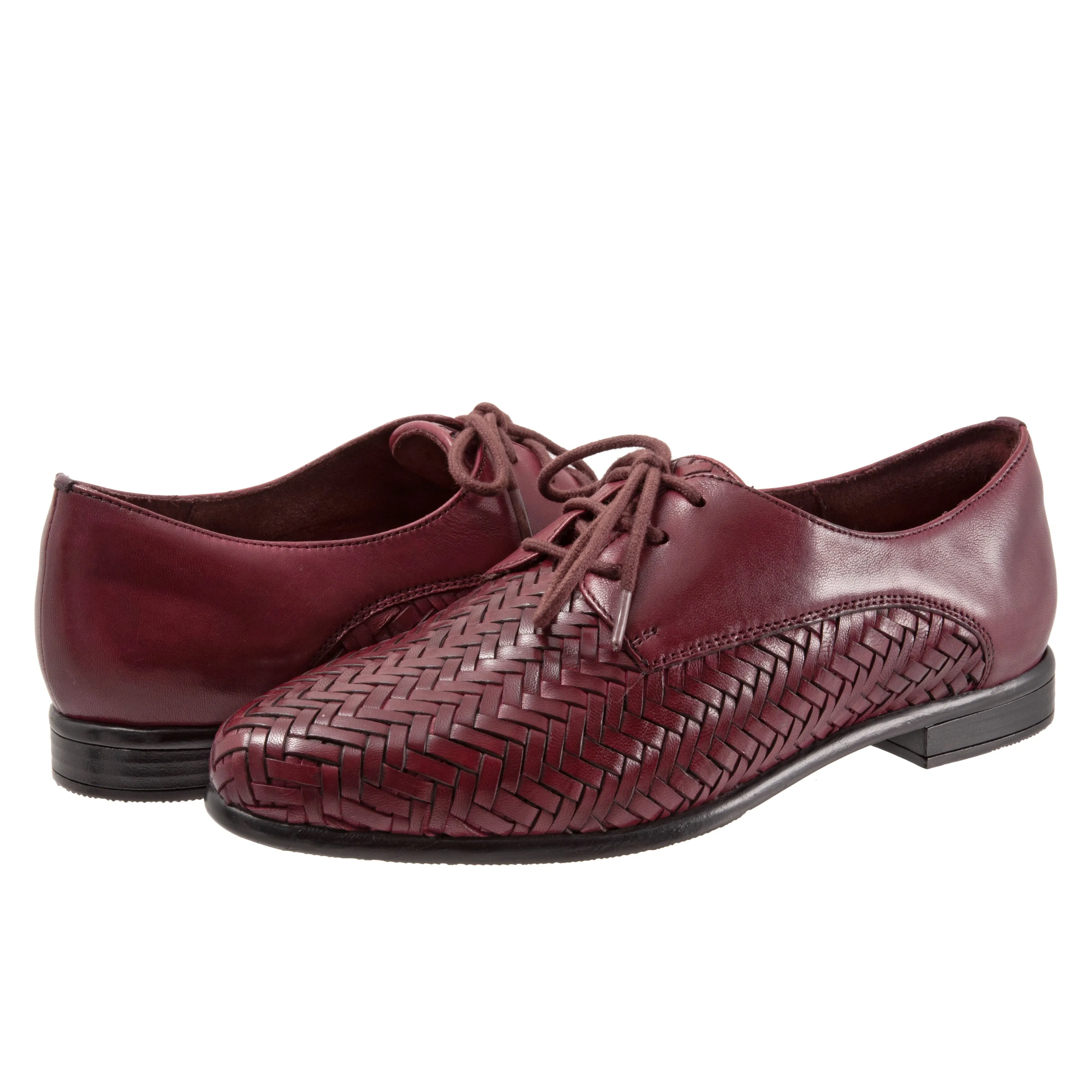 Lizzie Herringbone Burgundy Lace up Shoes