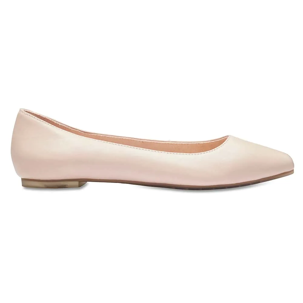 Lucia Flat in Blush Leather