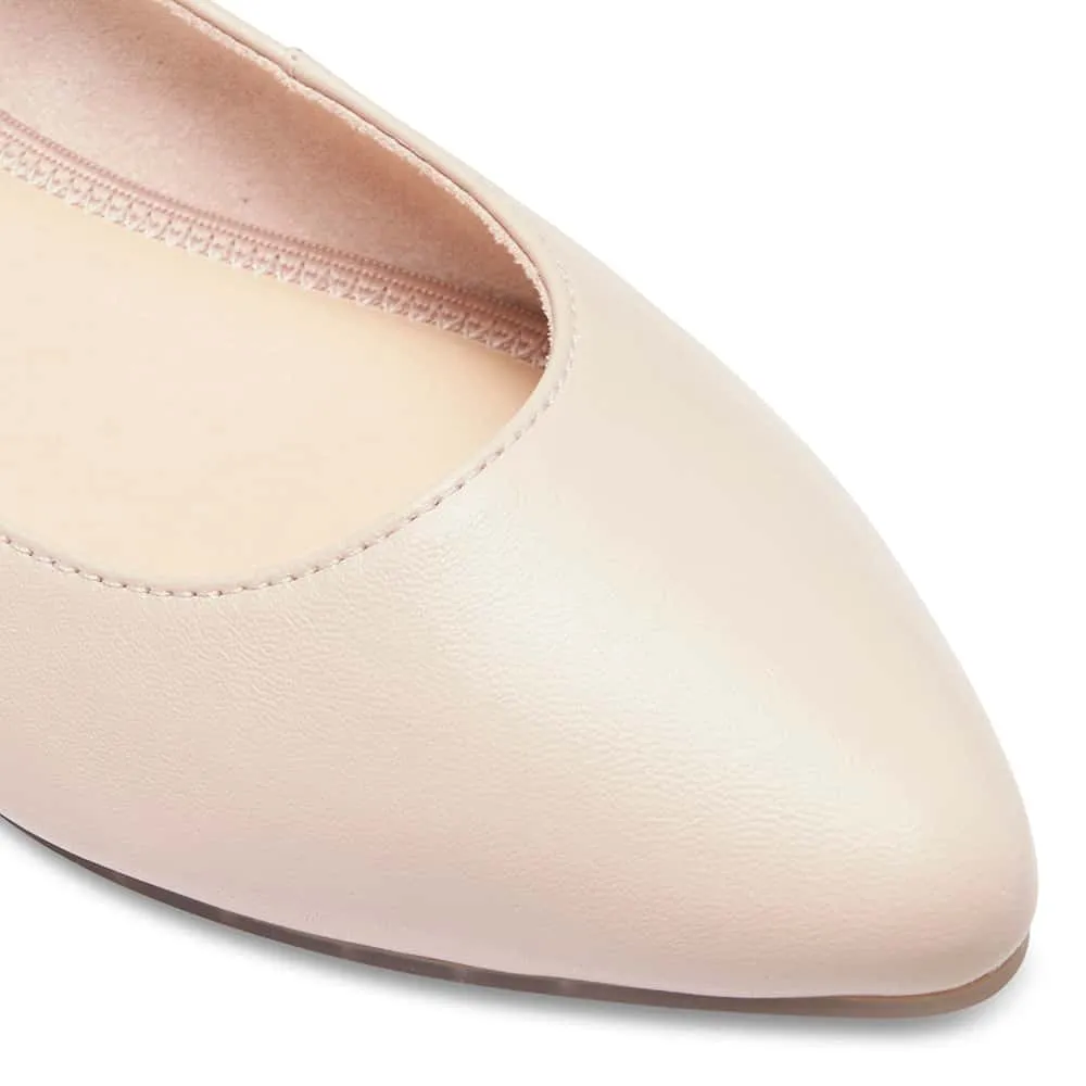 Lucia Flat in Blush Leather