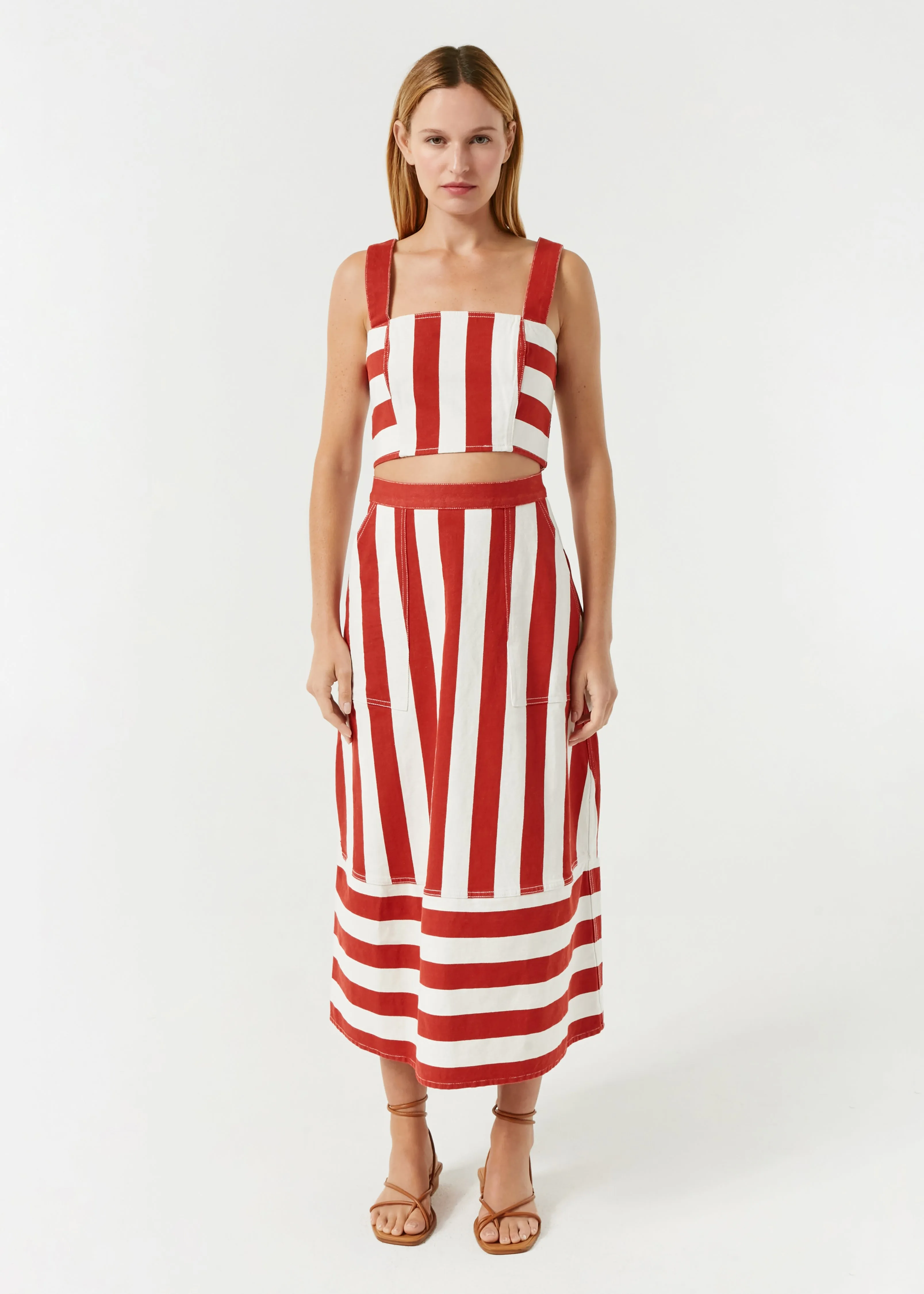 Maddie Top | Brick Cabana Stripe