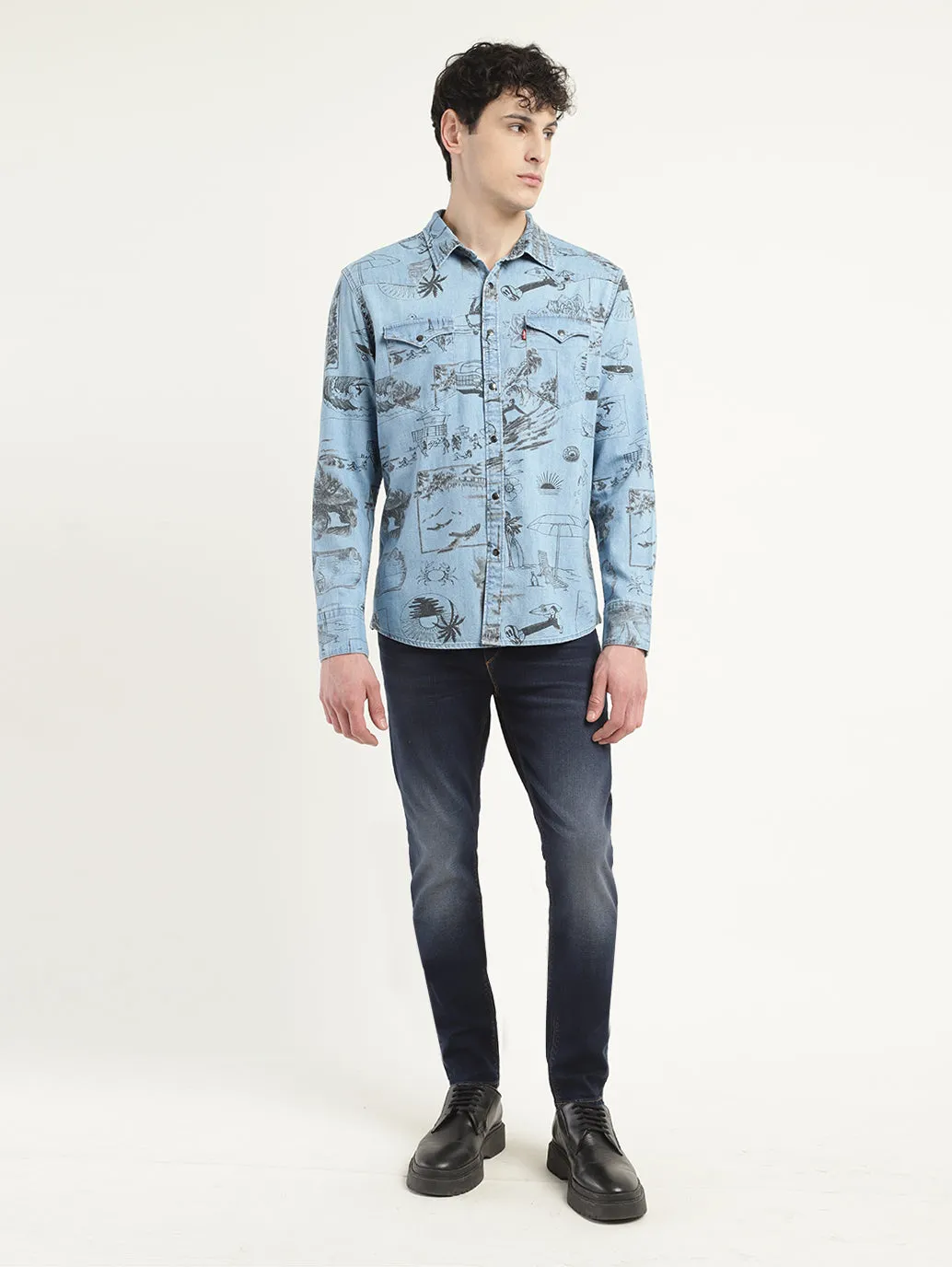 Men's Graphic Print Slim Fit Shirt