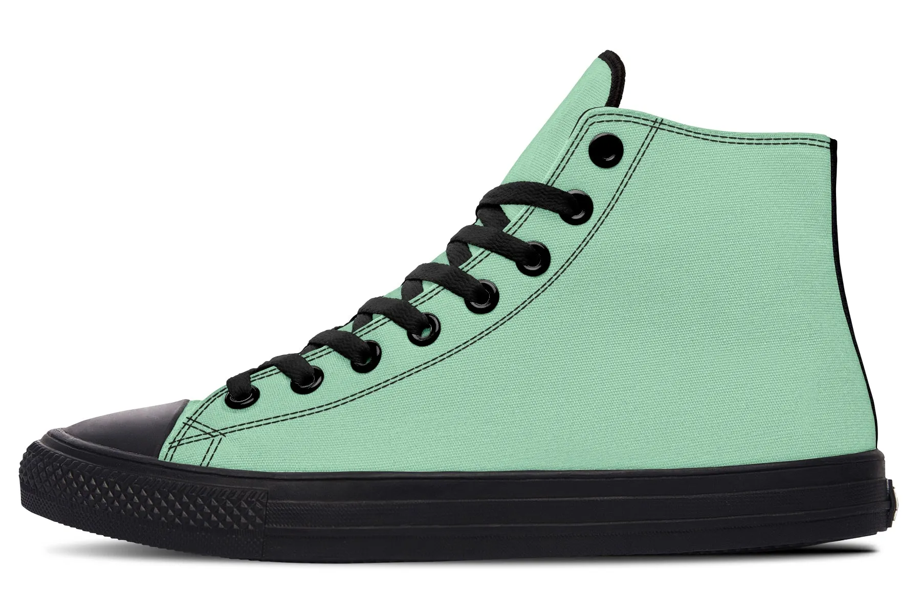 Mint Green High Tops - Classic Premium Canvas Shoes with Comfortable and Durable Soles