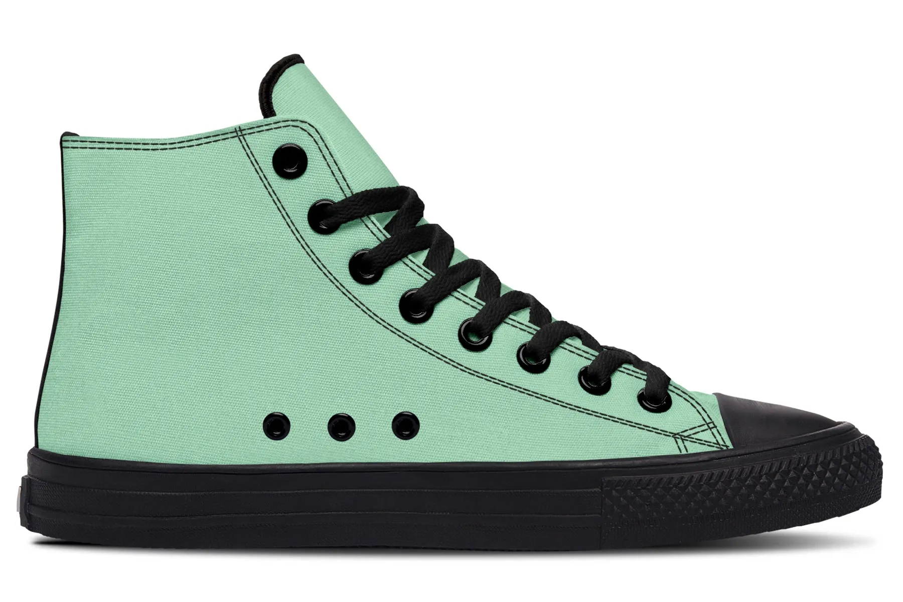 Mint Green High Tops - Classic Premium Canvas Shoes with Comfortable and Durable Soles