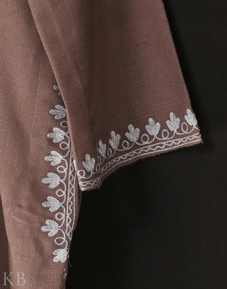 Natural Zari Embroidered Cashmilon Phiran