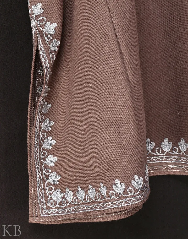 Natural Zari Embroidered Cashmilon Phiran