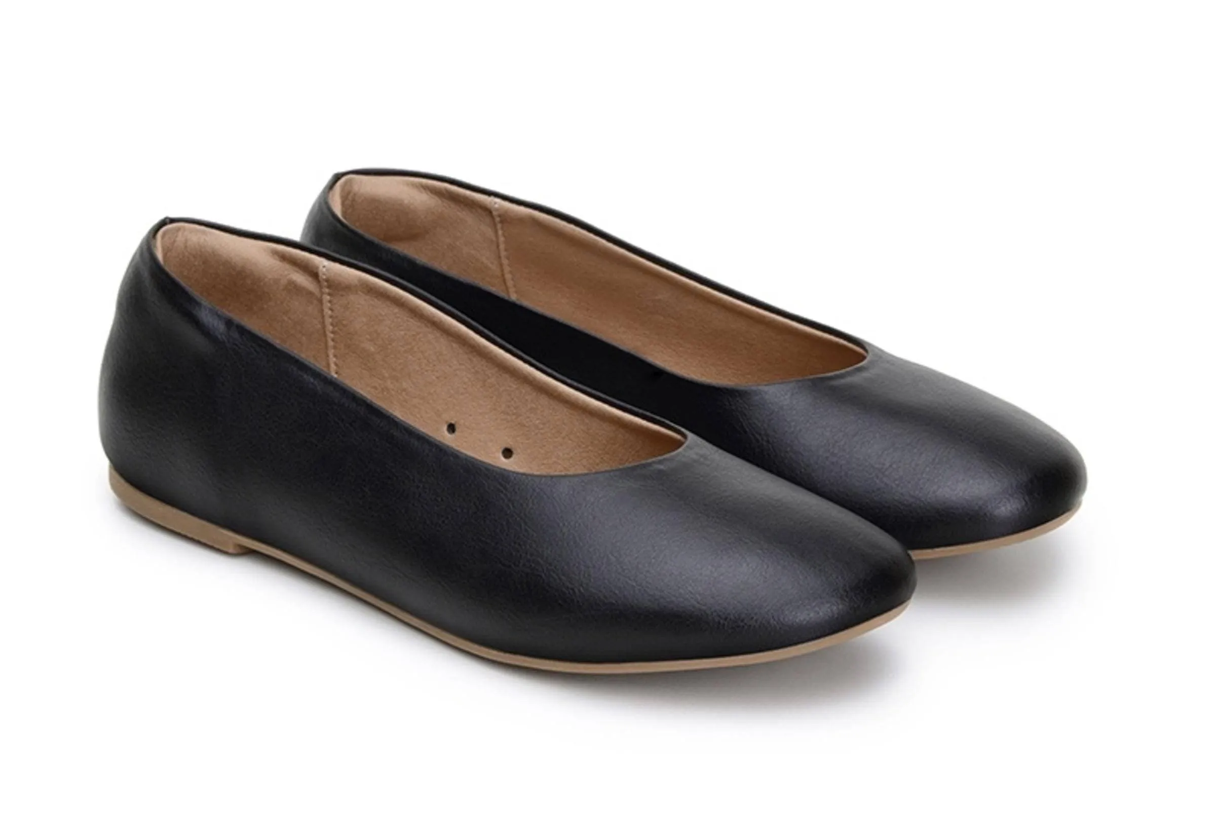 'Nelita' vegan women's flat by Ahimsa - matte black