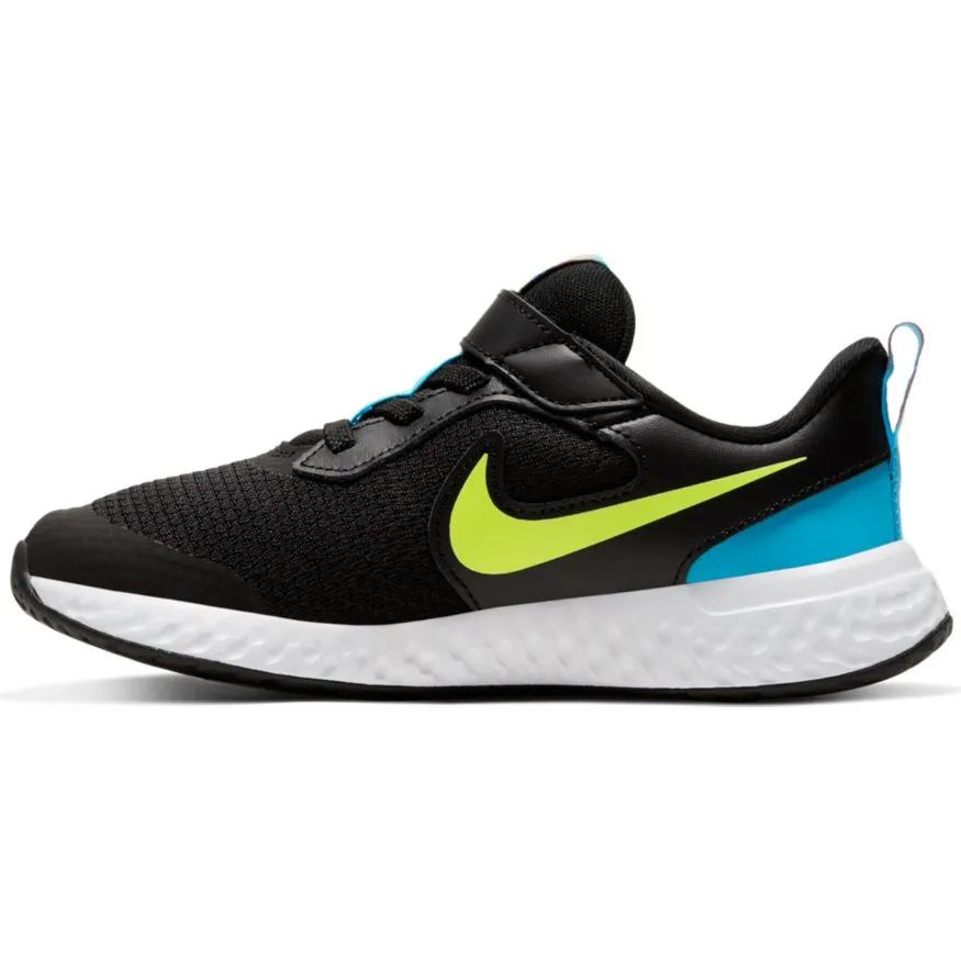 Nike Black/Lemon Venom/Laser Blue Revolution 5 A/C Children's Sneaker