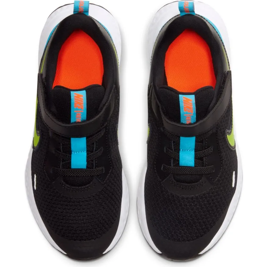 Nike Black/Lemon Venom/Laser Blue Revolution 5 A/C Children's Sneaker