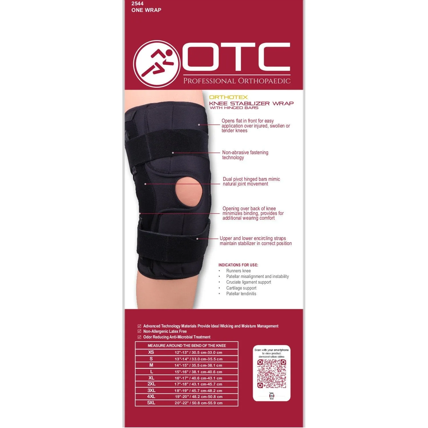 OTC KNEE WRAP ORTH HINGED - 2544 - CLEARANCE