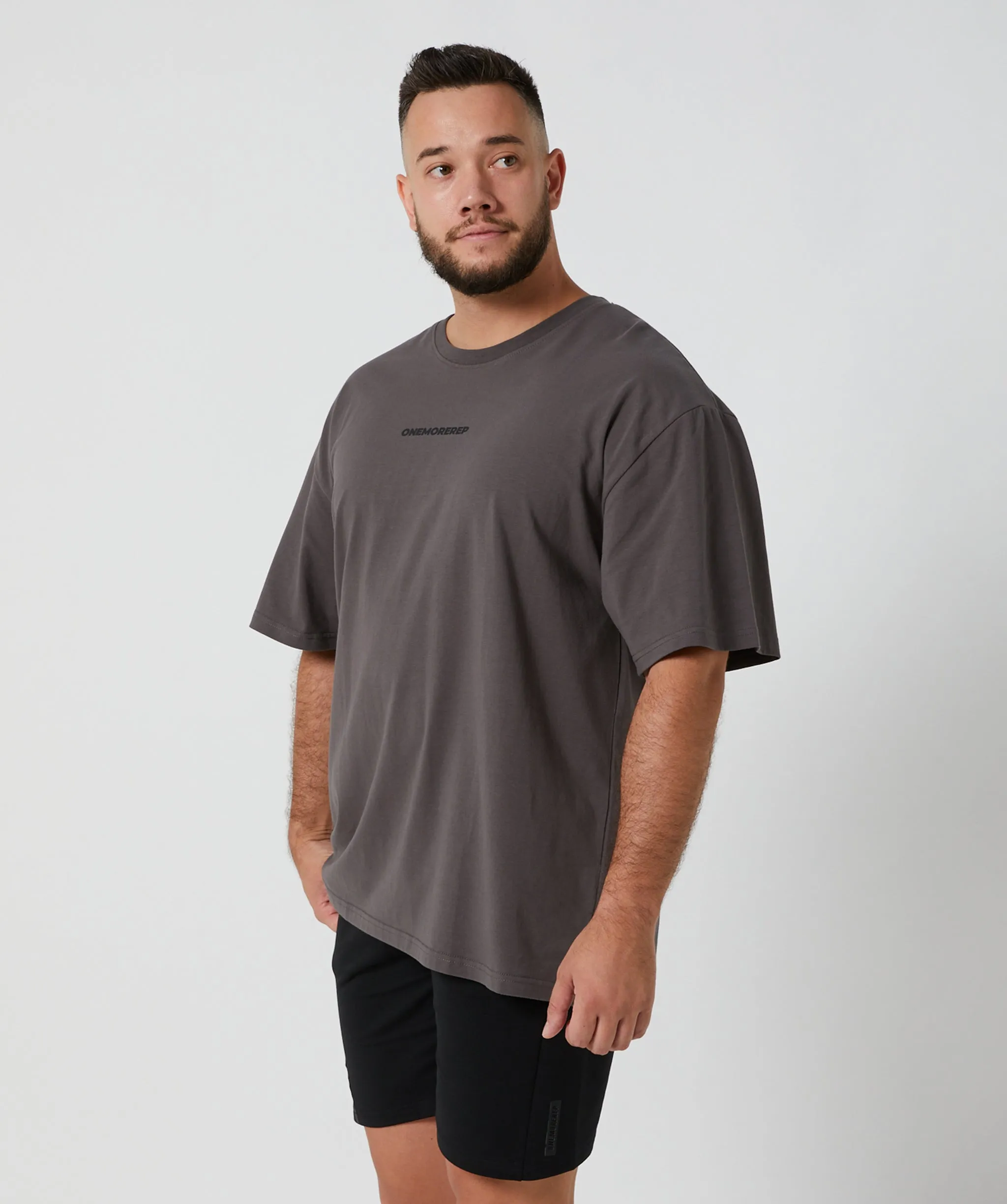 Oversized Varsity Tee Charcoal