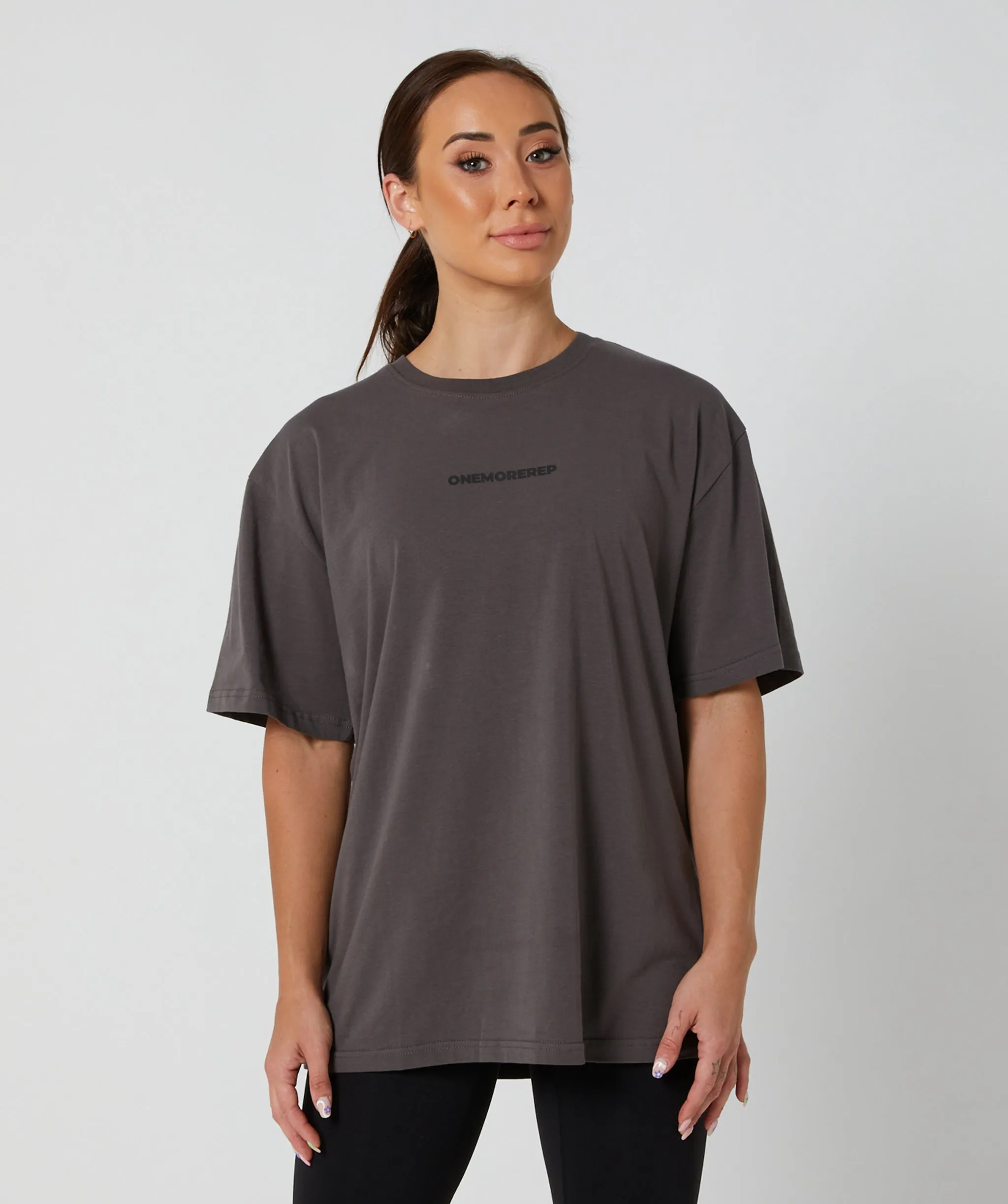 Oversized Varsity Tee Charcoal