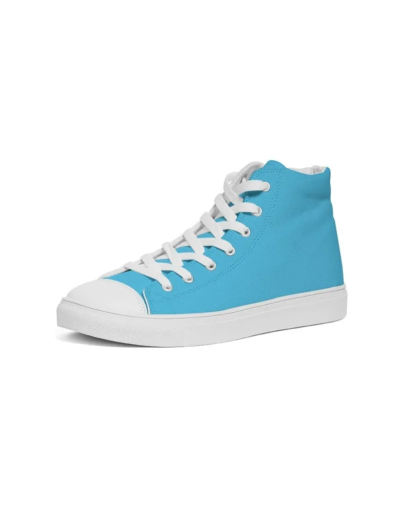 Pastel Cyan Women's High-top Canvas Sneakers | Women's | Bright Pastel Cyan | C60M0Y0K0