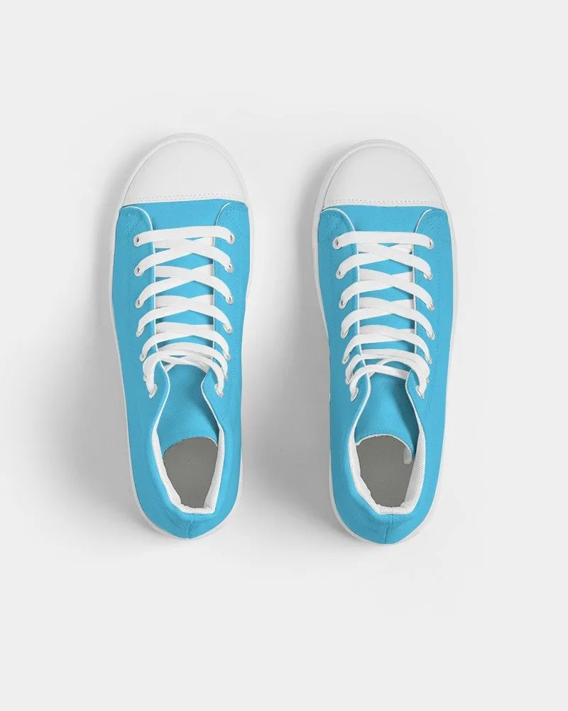 Pastel Cyan Women's High-top Canvas Sneakers | Women's | Bright Pastel Cyan | C60M0Y0K0