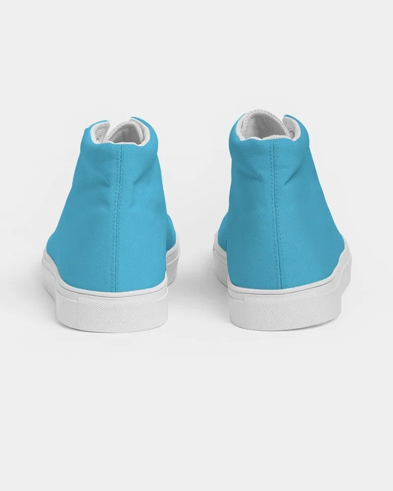 Pastel Cyan Women's High-top Canvas Sneakers | Women's | Bright Pastel Cyan | C60M0Y0K0