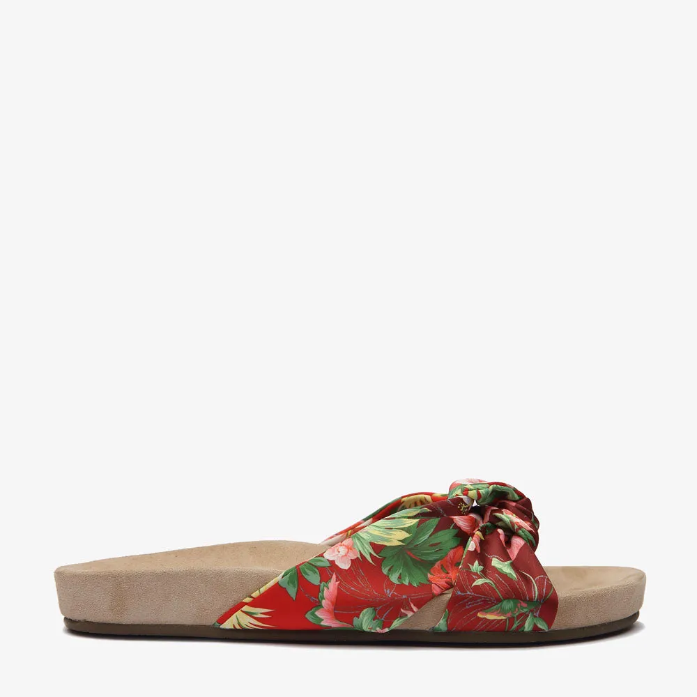 Paula Red Floral Slide