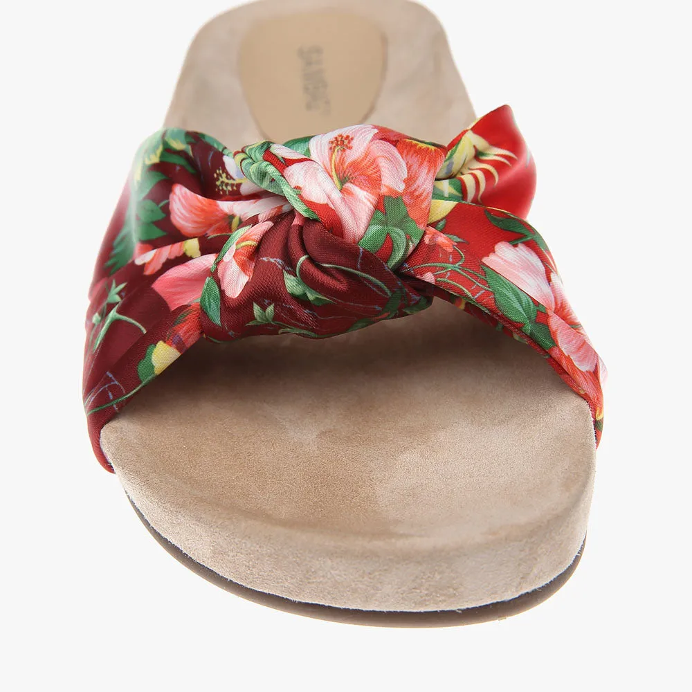 Paula Red Floral Slide