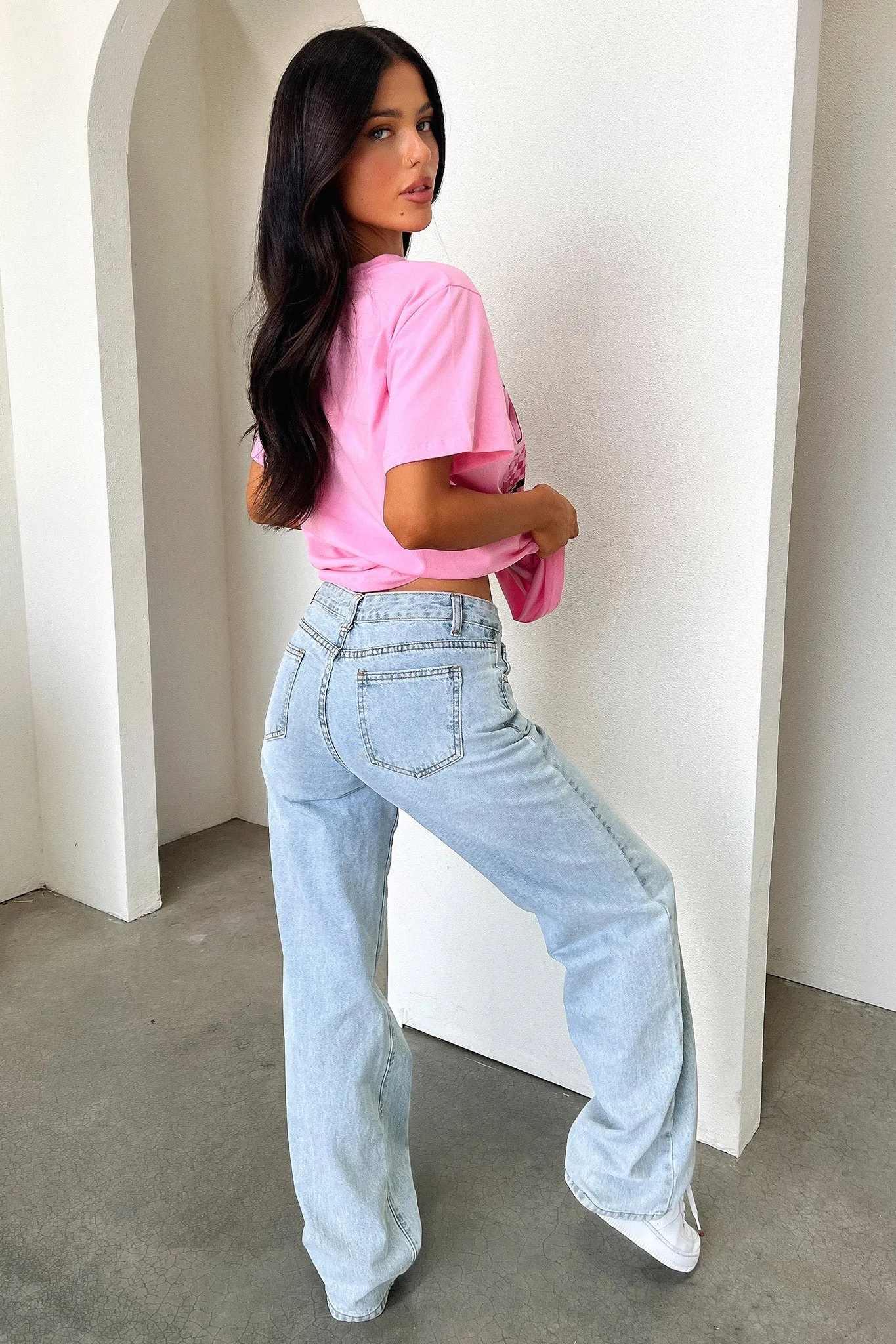 Pitstop Oversized Tee - Pink