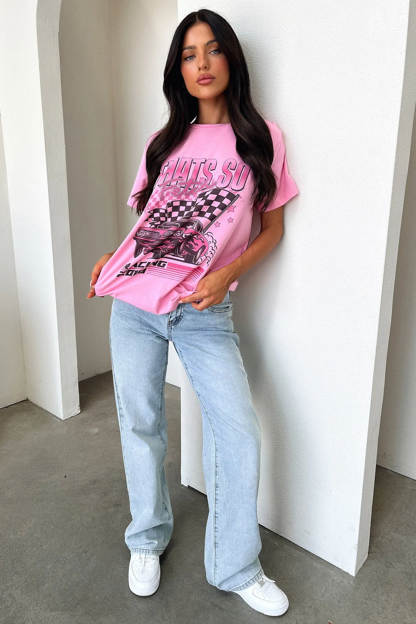 Pitstop Oversized Tee - Pink