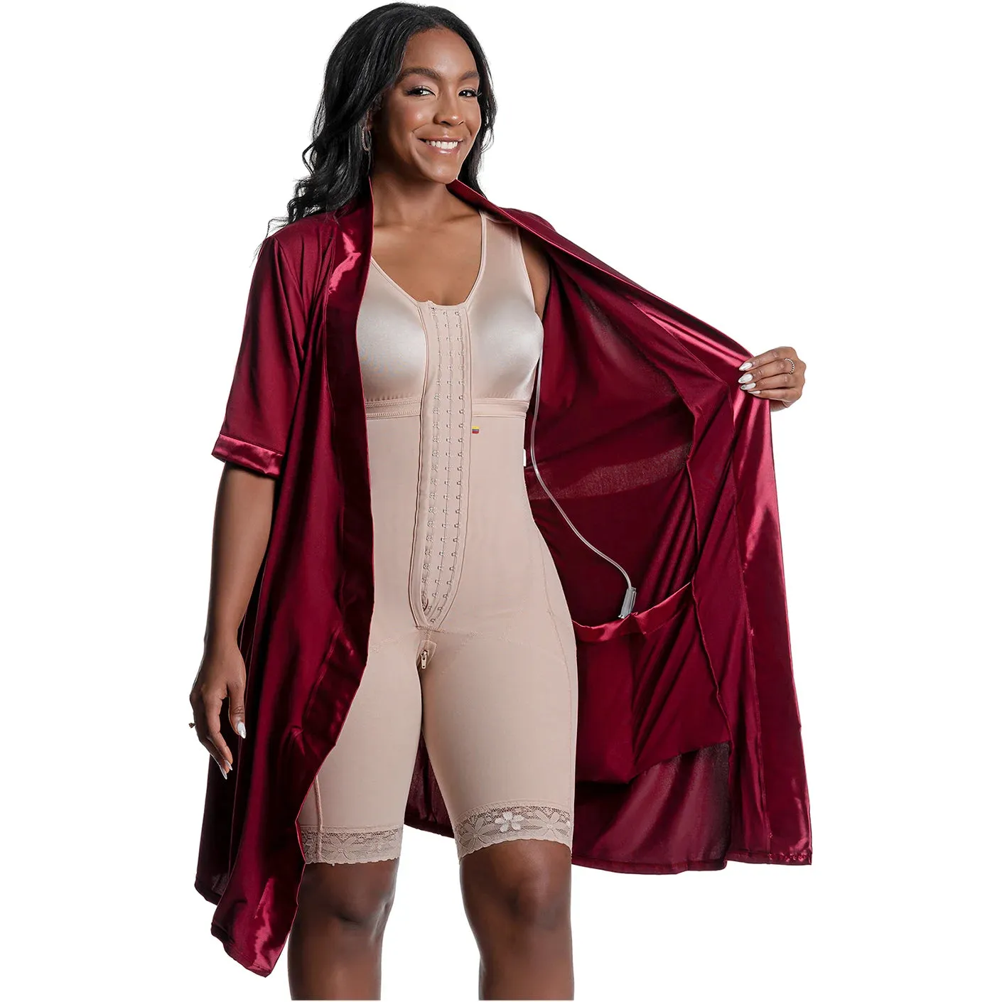 Post Surgery Recovery Night Gown Robe with Drain Pockets | ¾ Sleeves