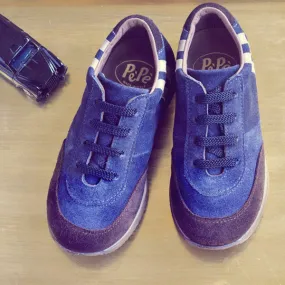 PèPè Boys Navy & Brown Suede Trainer