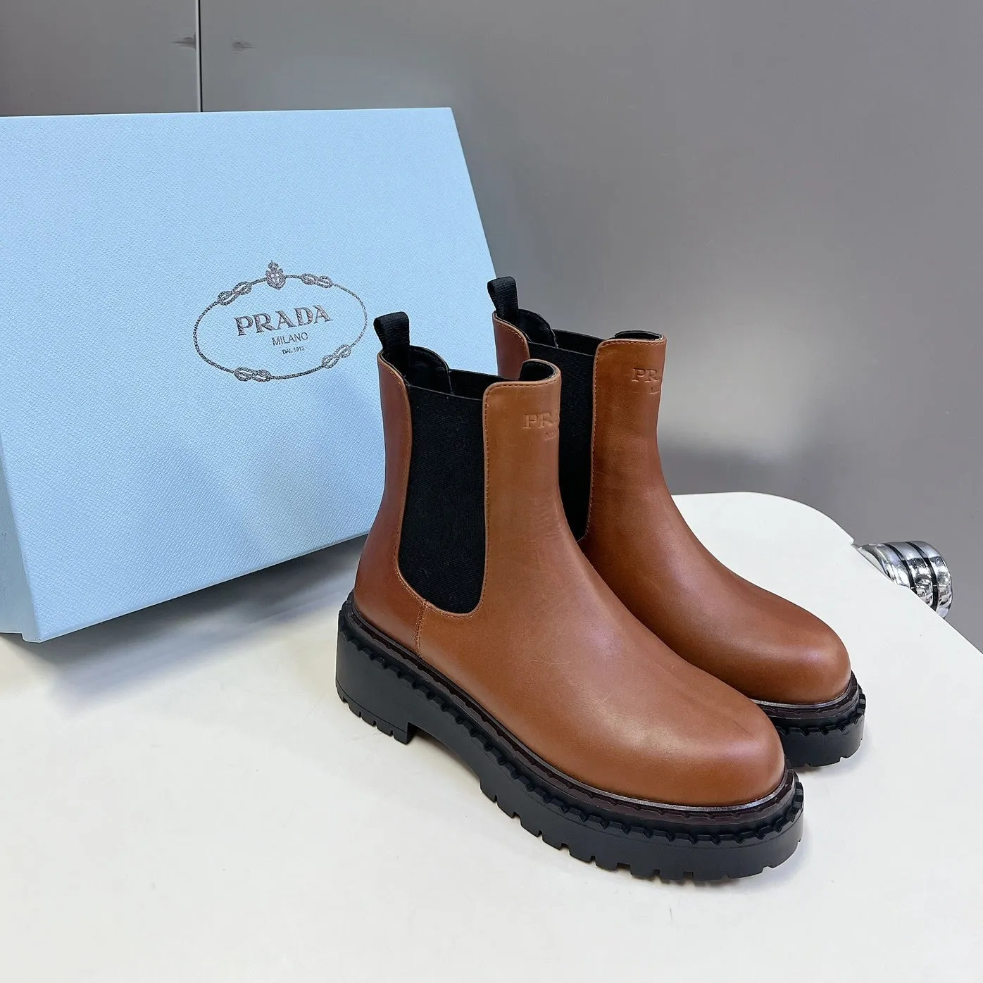 PRA CHELSEA BOOTS CARAMEL CALFSKIN