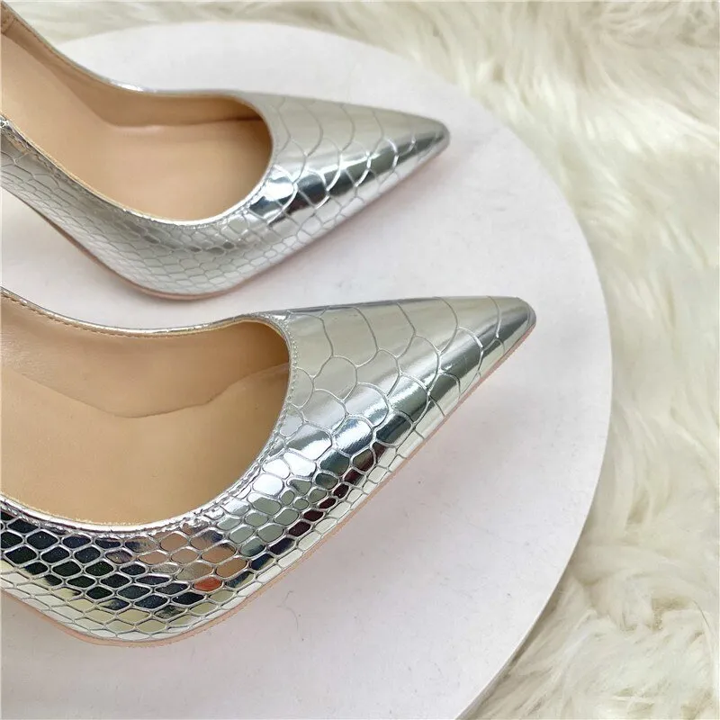 Pre Order:  Silver Croc Pumps