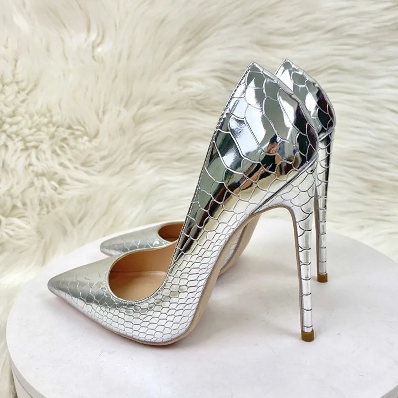 Pre Order:  Silver Croc Pumps