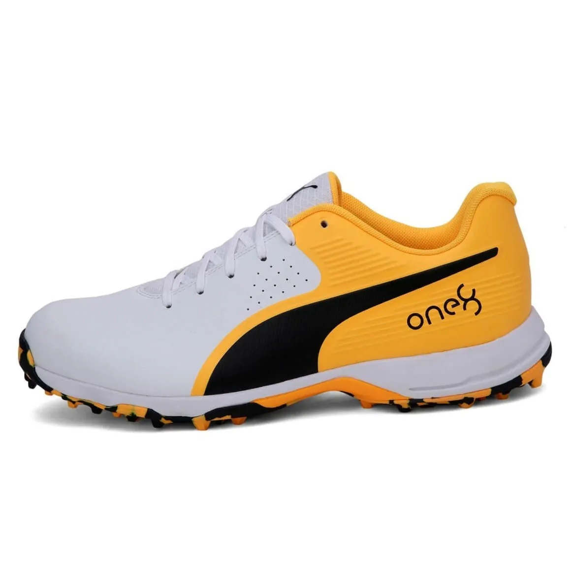 PUMA ONE8 Cricket Shoes (White/Orange/Black)