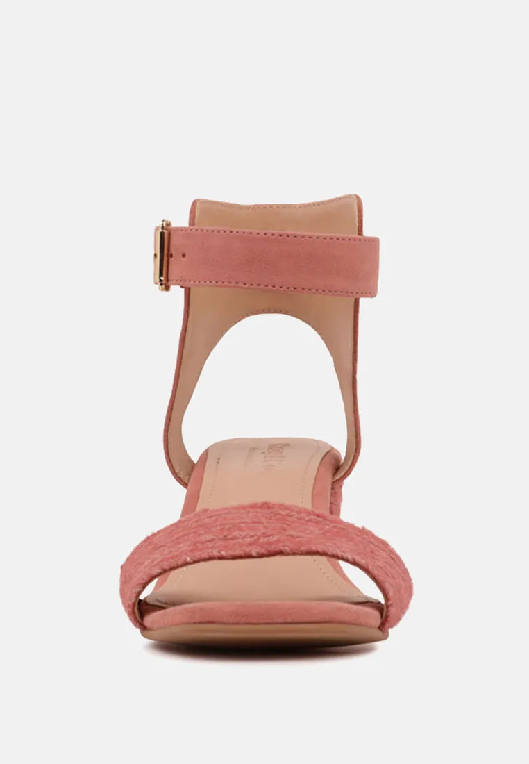 RAYNA Blush Braided Jute Strap and Suede Sandal