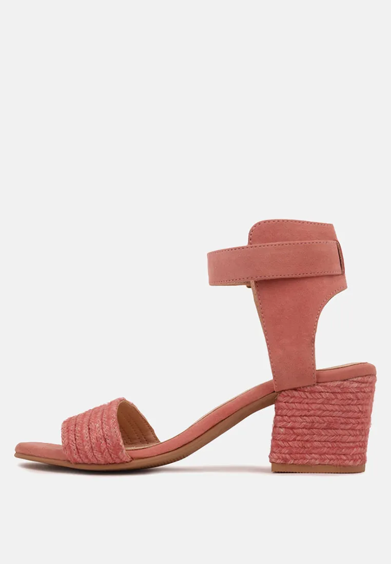 RAYNA Blush Braided Jute Strap and Suede Sandal