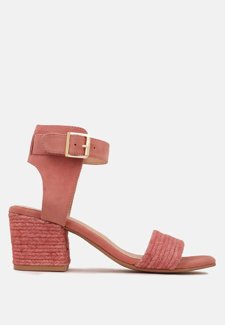 RAYNA Blush Braided Jute Strap and Suede Sandal