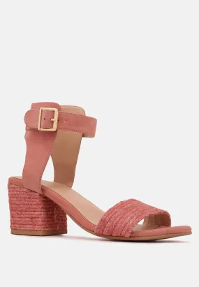 RAYNA Blush Braided Jute Strap and Suede Sandal