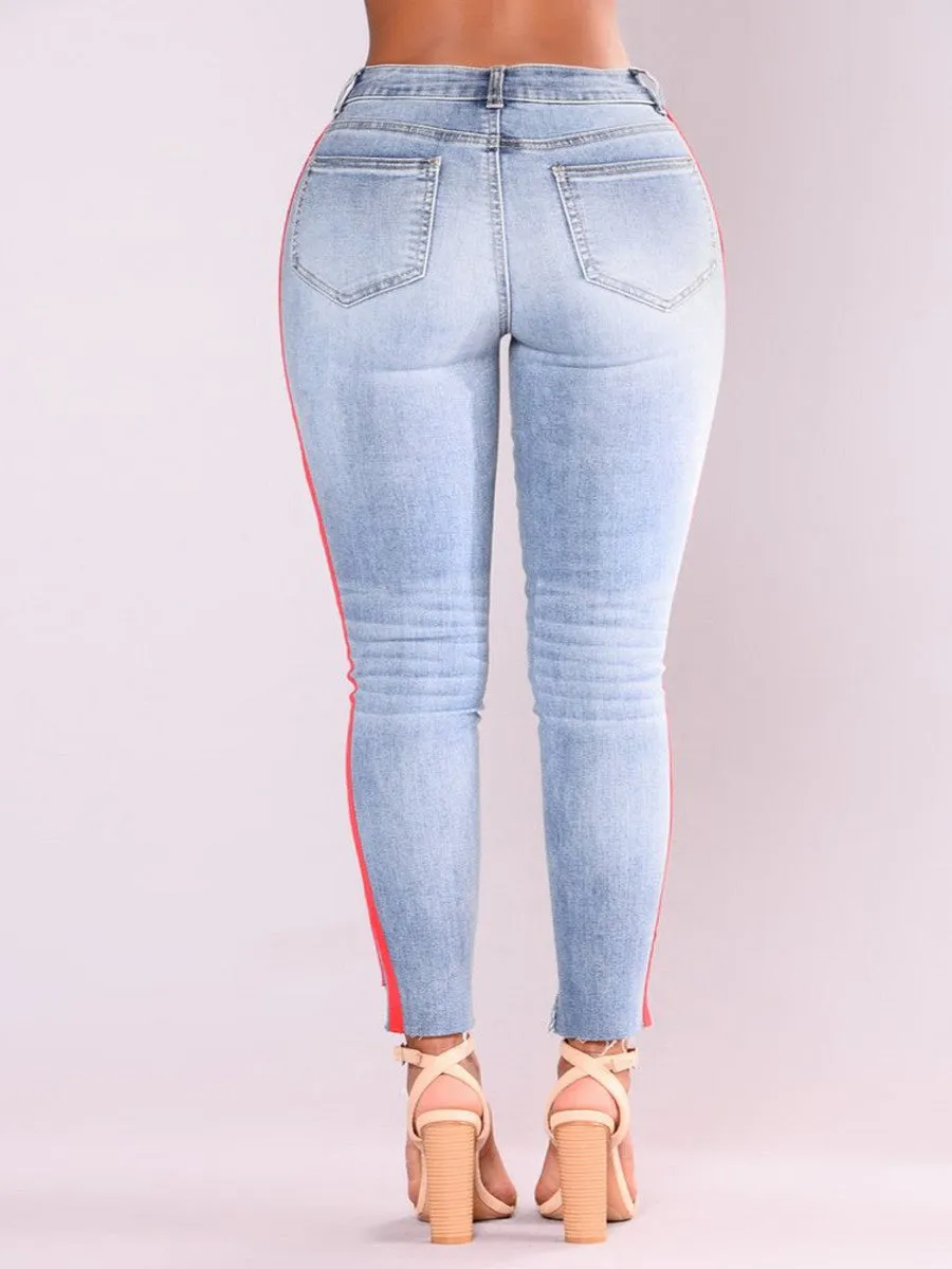 Red Side Stripe Denim Jeans