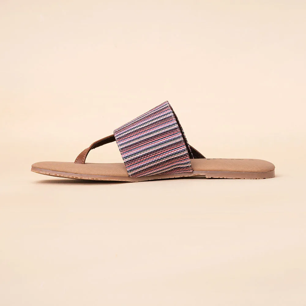 Rohtang Stripes Side Toe Flats