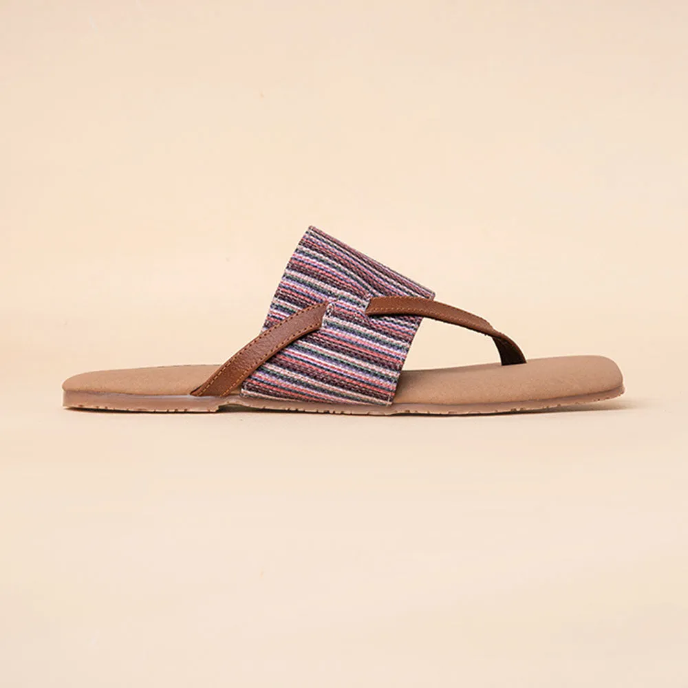 Rohtang Stripes Side Toe Flats