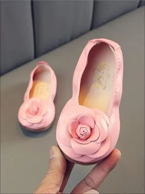 Rose Applique Synthetic Leather Flats By Liv and Mia