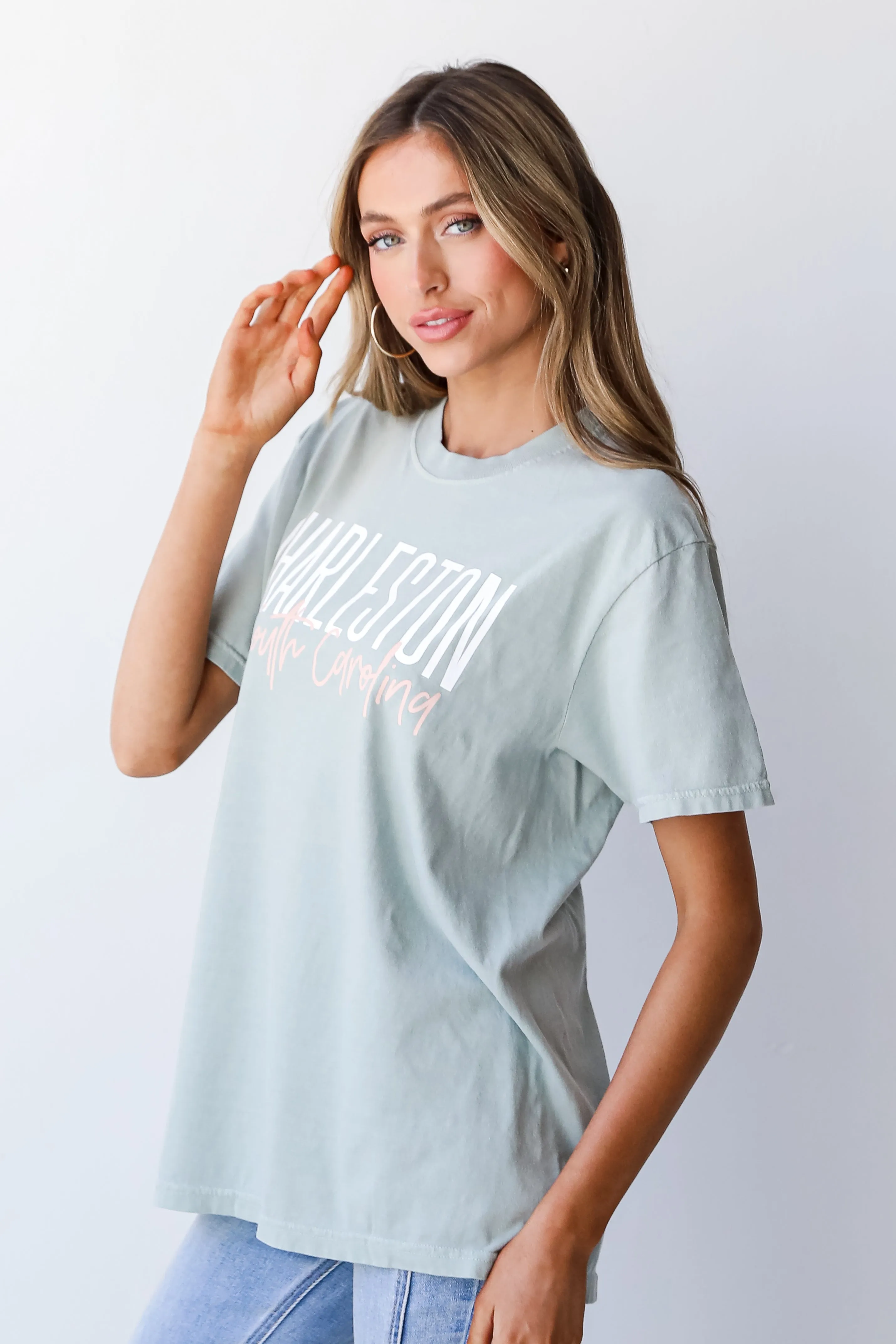 Sage Charleston South Carolina Script Tee