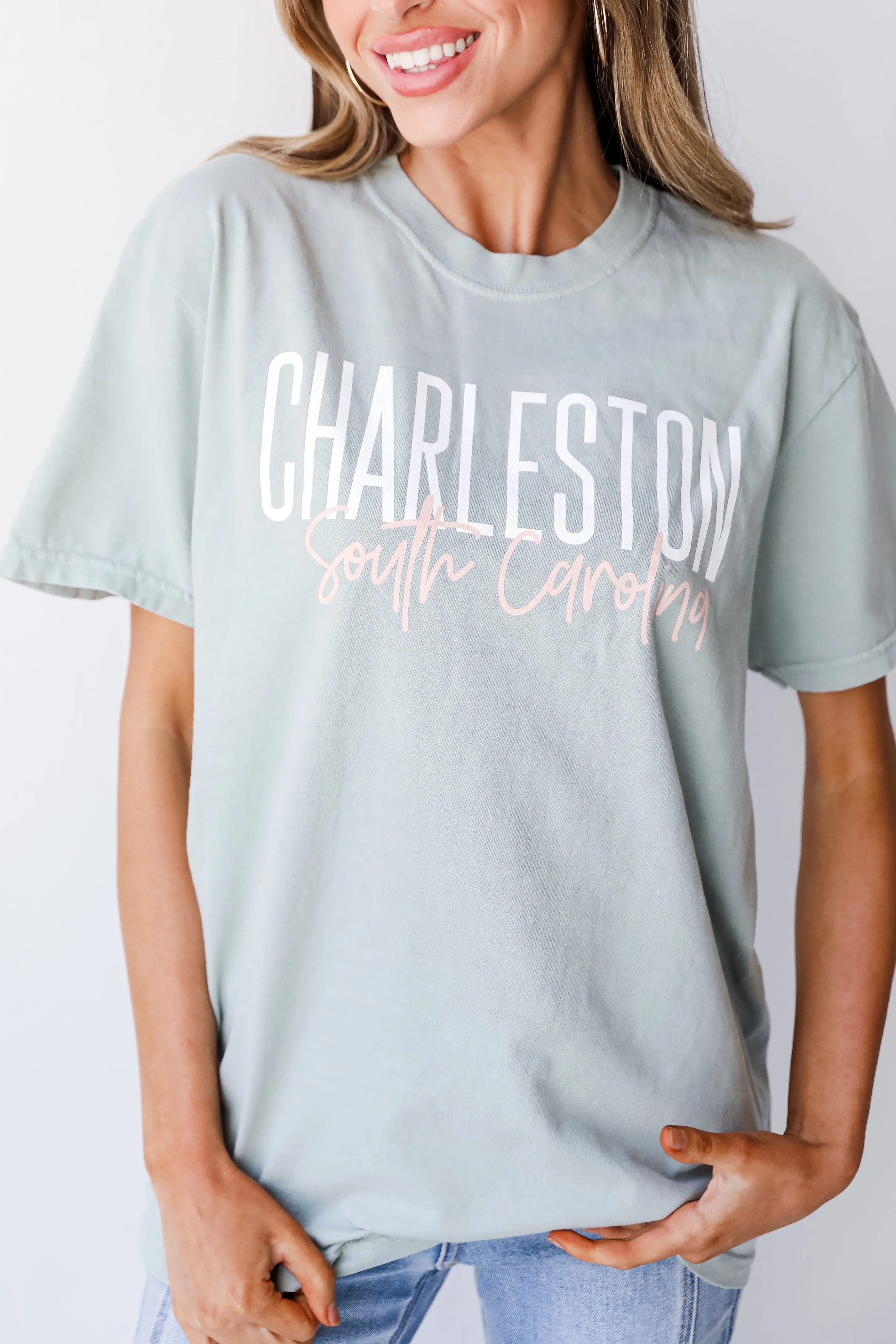 Sage Charleston South Carolina Script Tee