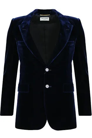 Saint Laurent Angie Velvet Blazer in Ink (For Hire)